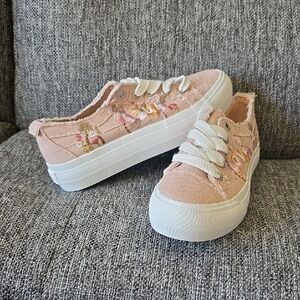 Women's Pink Embroidered Sneakers